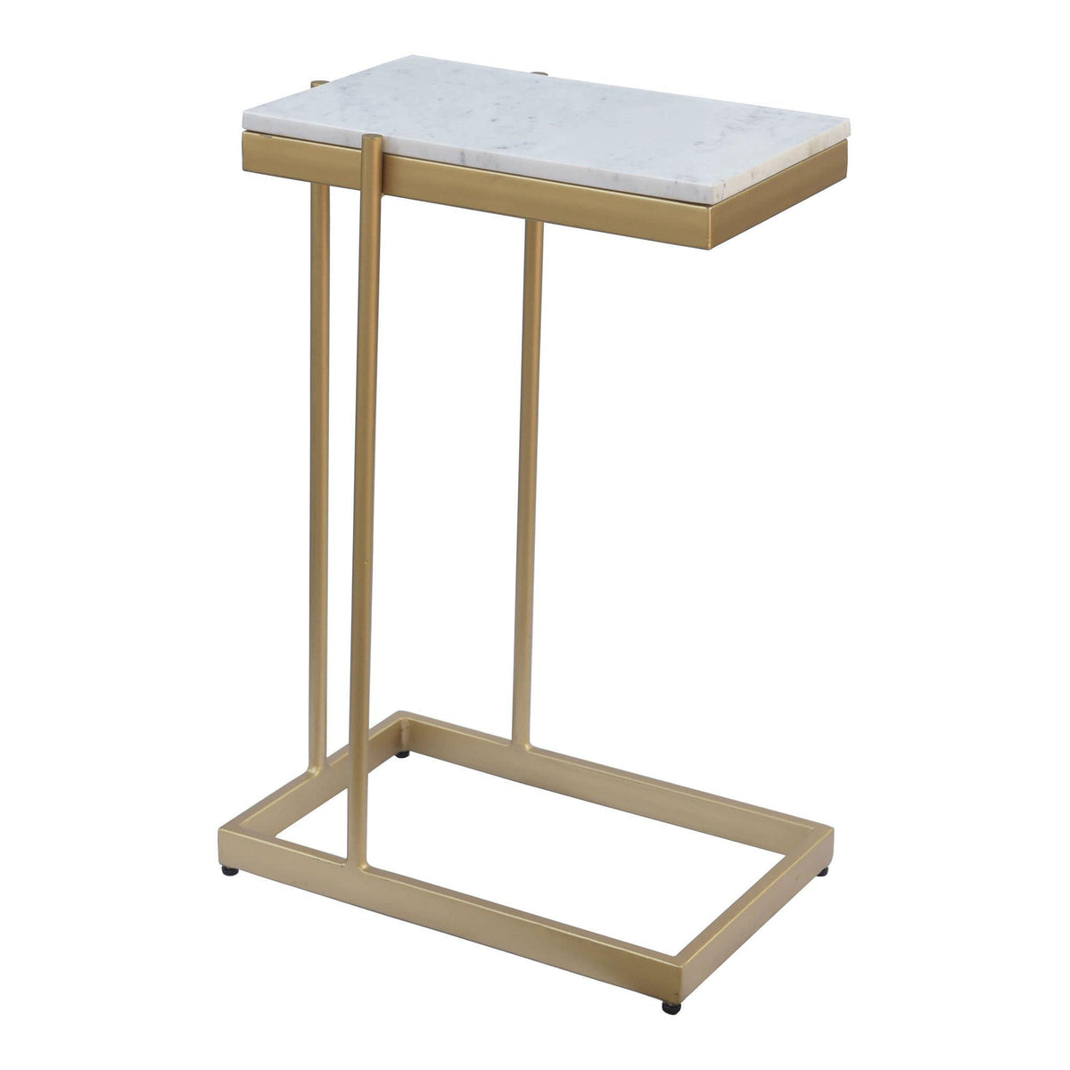 Sulu Marble & Brass SideTable - Table Top View | Bone & Brass