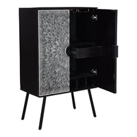 Sunburst Wine Cabinet - Bar Cart Detail | Bone & Brass