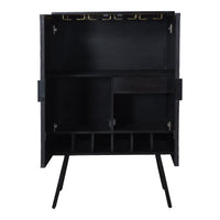 Sunburst Wine Cabinet - Bar Cart Side View | Bone & Brass