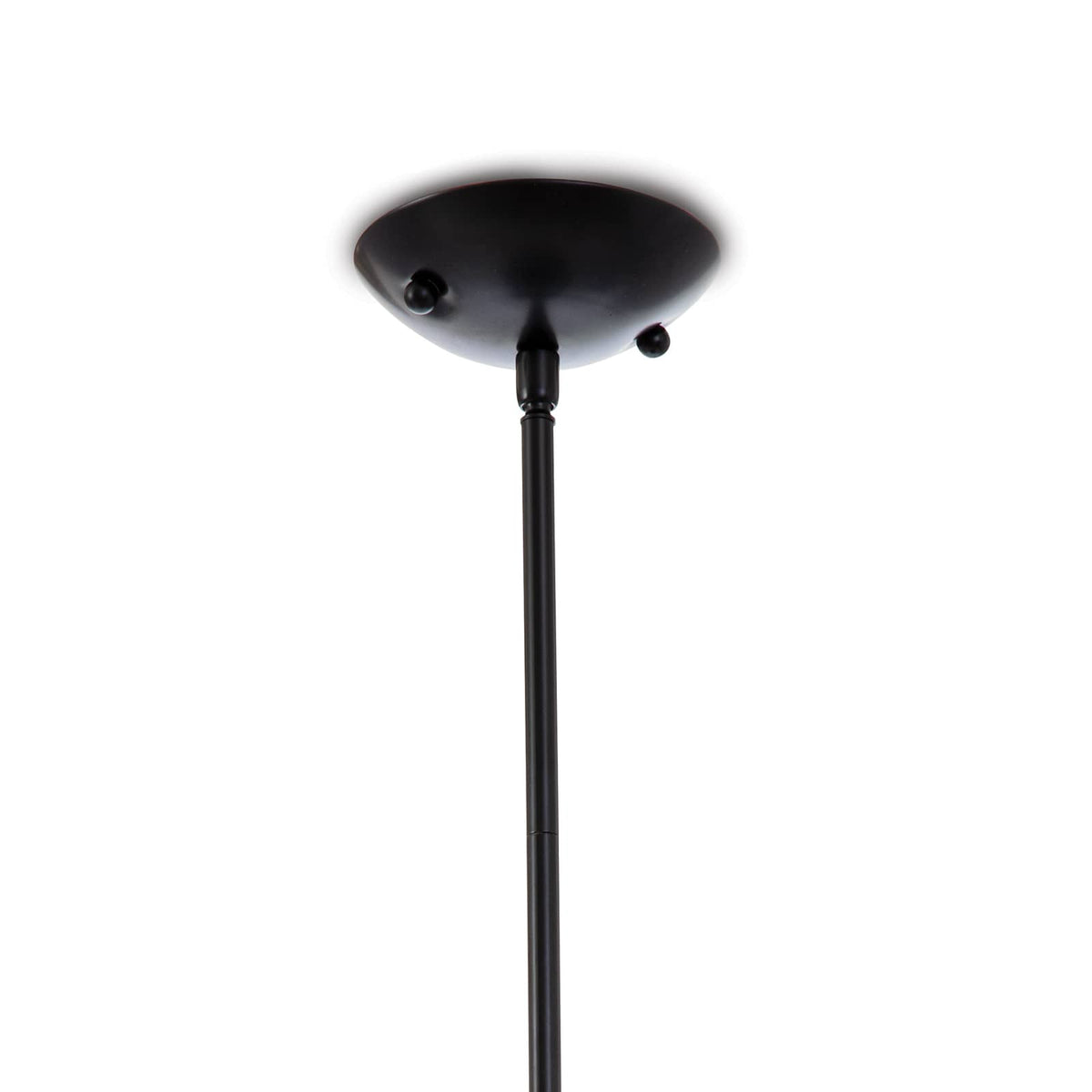 Black ceiling canopy and pipe for the Surfside Wood Pendant Ebony.