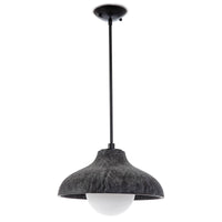 Modern Surfside wood pendant in ebony with a white-washed, limed oak finish and milk glass globe.