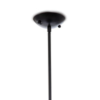 Black pipe and canopy of the Surfside Wood Pendant Natural.