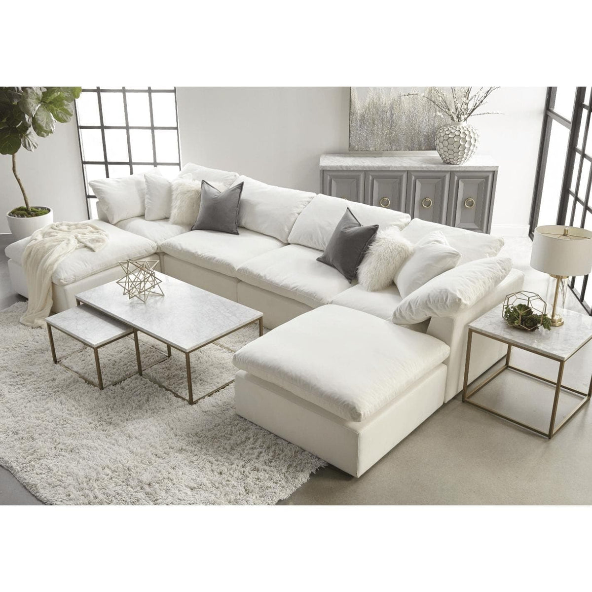 Susanna Ivory LiveSmart Modular Sectional - Sectional Detail | Bone & Brass