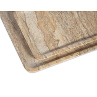 Two rectangular Sutton marble trays, one slightly smaller, with natural beige and brown veining.