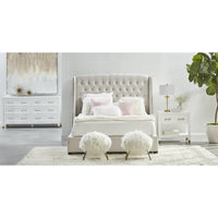 Suzy White & Brass Double Dresser - Dresser Side View | Bone & Brass