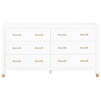 Suzy White & Brass Double Dresser - Dresser Hardware Detail | Bone & Brass