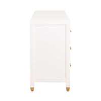 Suzy White & Brass Double Dresser - Dresser Side View | Bone & Brass