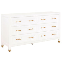 Suzy White & Brass Double Dresser | Bone & Brass