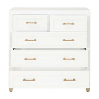 Suzy White & Brass High Chest - Dresser Drawer Detail | Bone & Brass