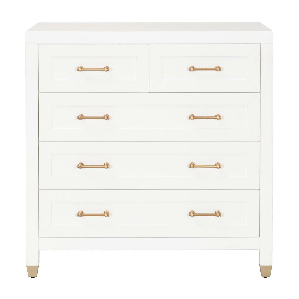 Suzy White & Brass High Chest | Bone & Brass