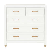 Suzy White & Brass High Chest | Bone & Brass