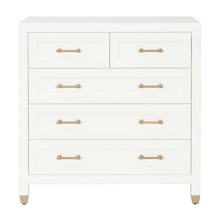 Suzy White & Brass High Chest | Bone & Brass