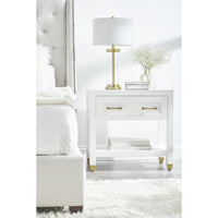 Suzy White Nightstand - Nightstand Side View | Bone & Brass