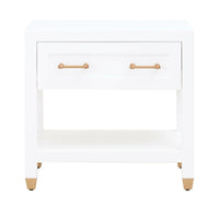 Suzy White Nightstand - Nightstand Drawer Detail | Bone & Brass