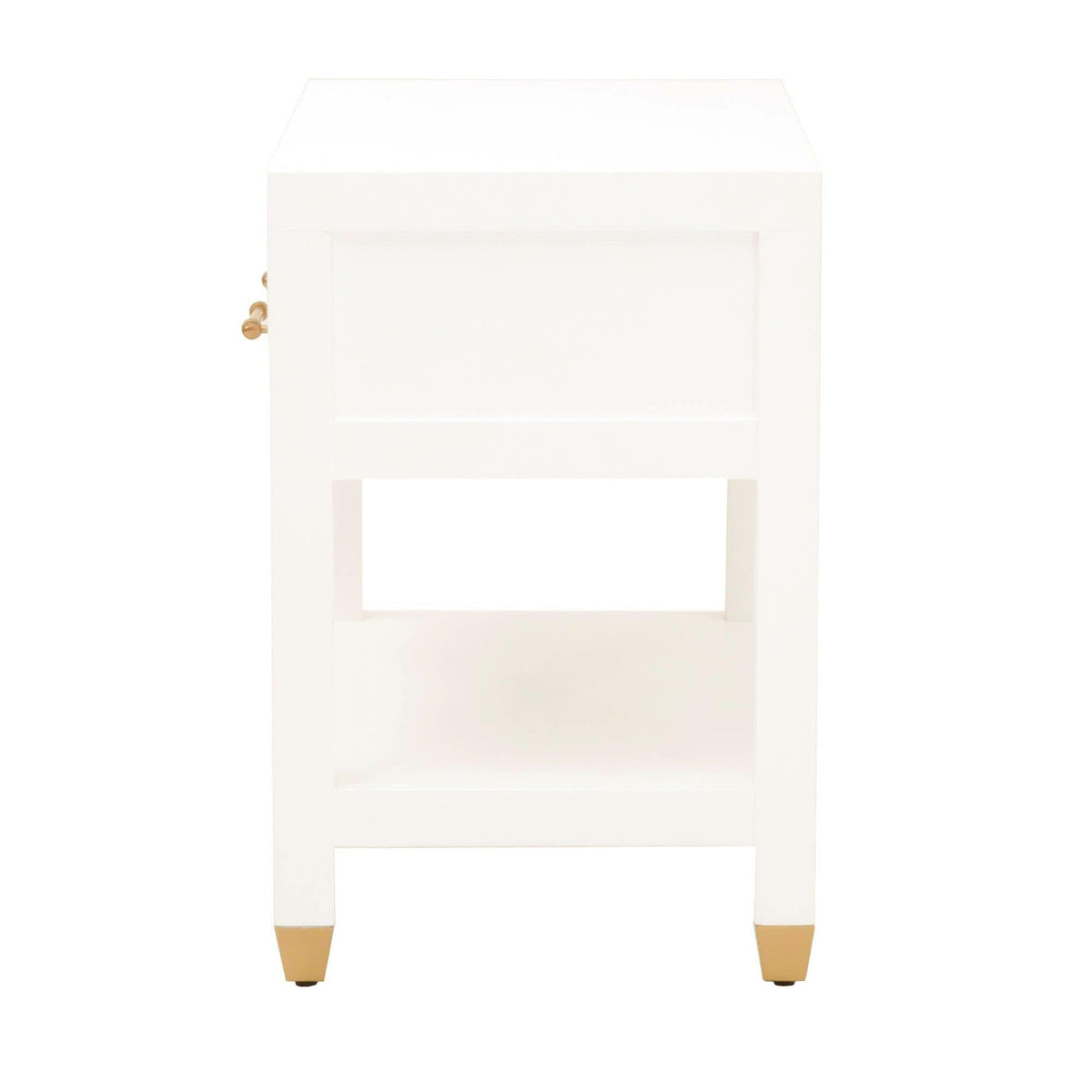 Suzy White Nightstand - Nightstand Top View | Bone & Brass