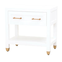 Suzy White Nightstand | Bone & Brass