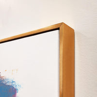 Close-up of Swatches Colors III Giclee Canvas Painting with a gold frame and brush gel finish.