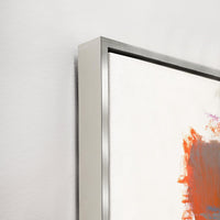 Close-up of Swatches Colors III Giclee Canvas Painting with a silver frame and brush gel finish.