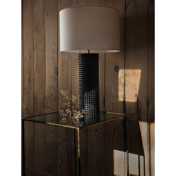 Symon Black Wood Table Lamp - Lamp Detail | Bone & Brass
