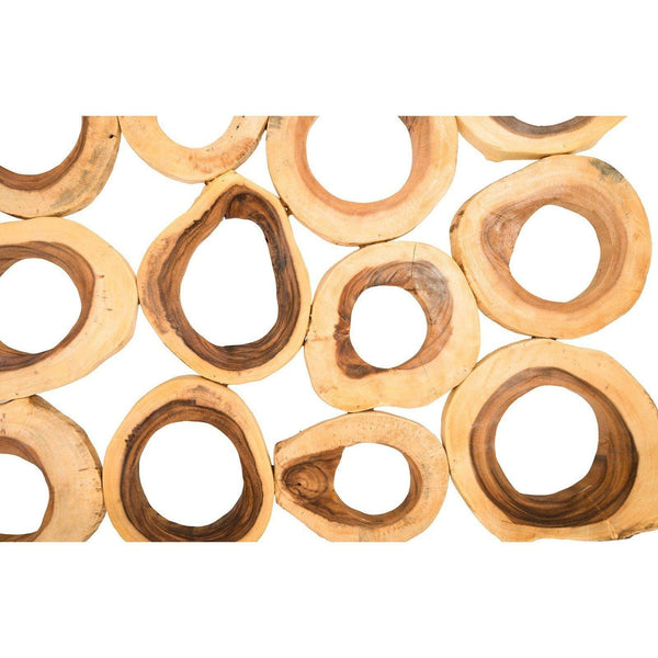 Chuleta Rings Rectangular Wood Wall Art - Wall Decor Detail | Bone & Brass