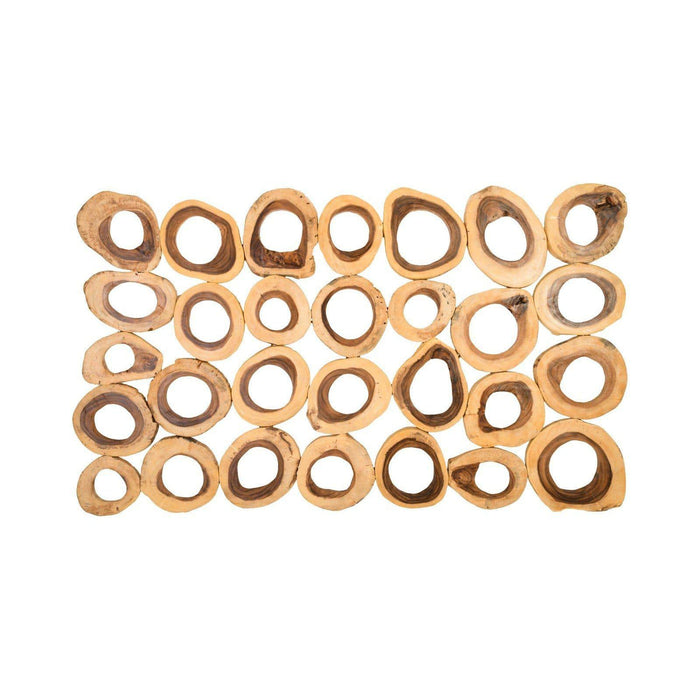 Chuleta Rings Rectangular Wood Wall Art | Bone & Brass