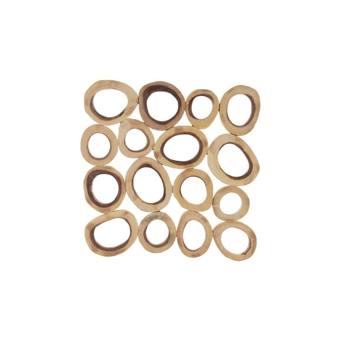 Chuleta Rings Square Wood Wall Art, Large | Bone & Brass