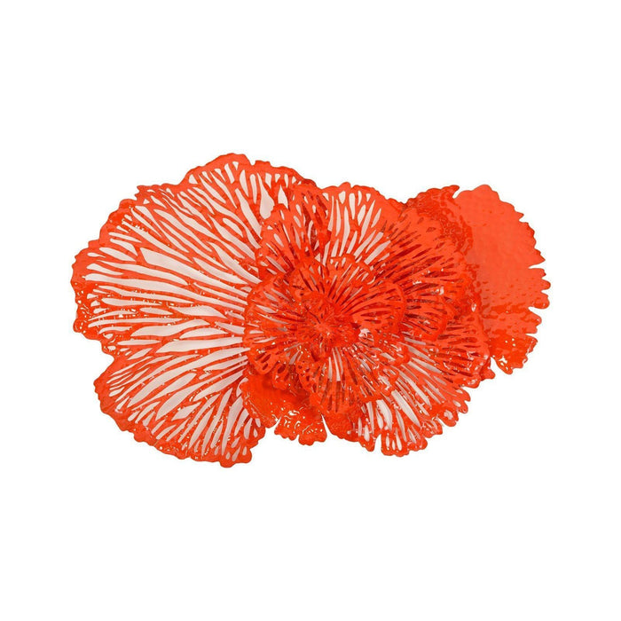 Orange Red Metal Flower Wall Art, Medium | Bone & Brass