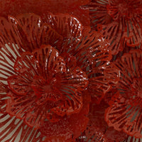 Orange Red Metal Flower Wall Art, Large - Wall Decor Frame Detail | Bone & Brass