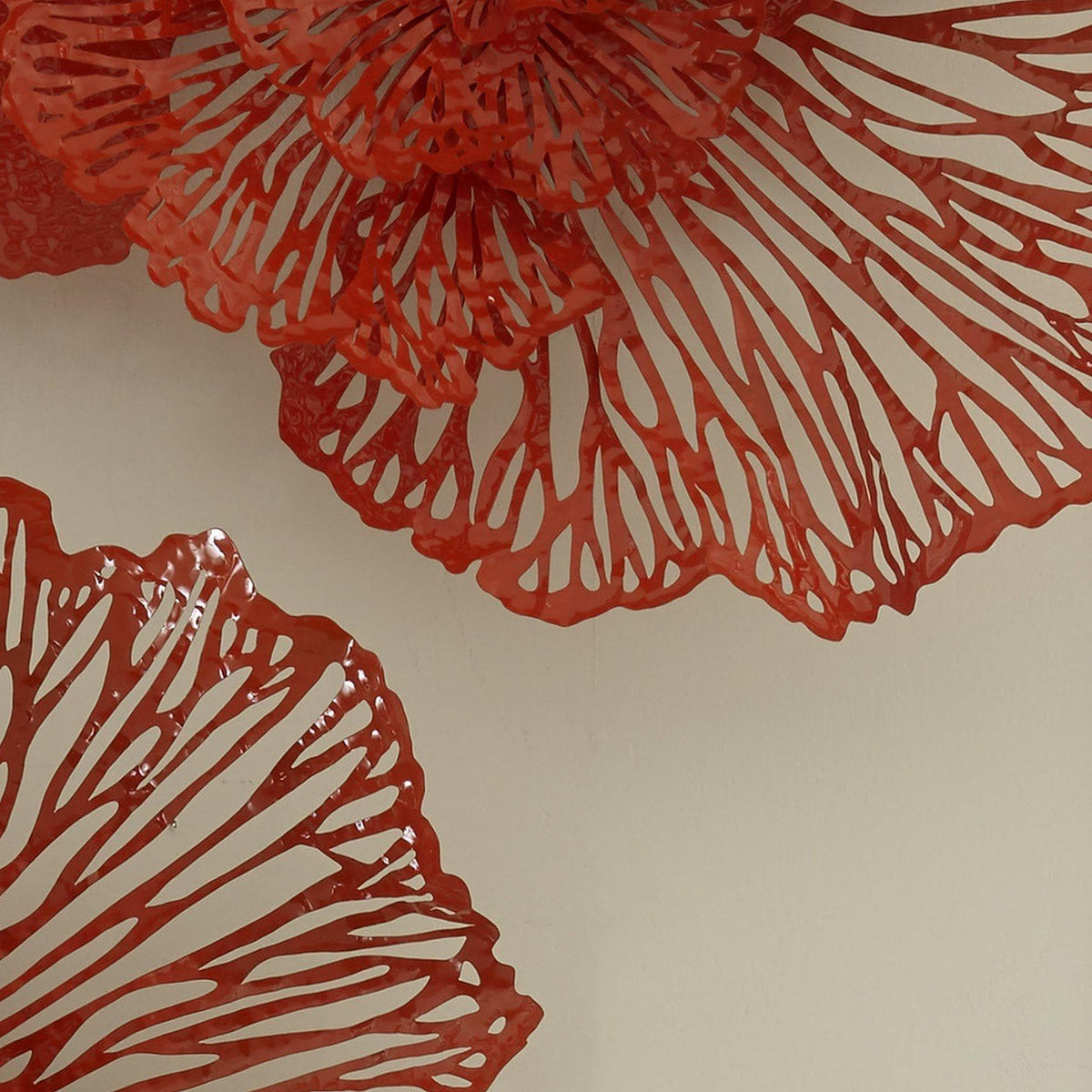 Orange Red Metal Flower Wall Art, Large - Wall Decor View | Bone & Brass