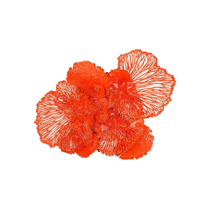 Orange Red Metal Flower Wall Art, Large | Bone & Brass