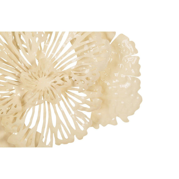Ivory Metal Flower Wall Art, Small - Wall Decor Detail | Bone & Brass