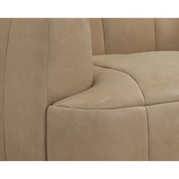 Tadeo Sahara Sand Leather Swivel Armchair - Chair Detail | Bone & Brass