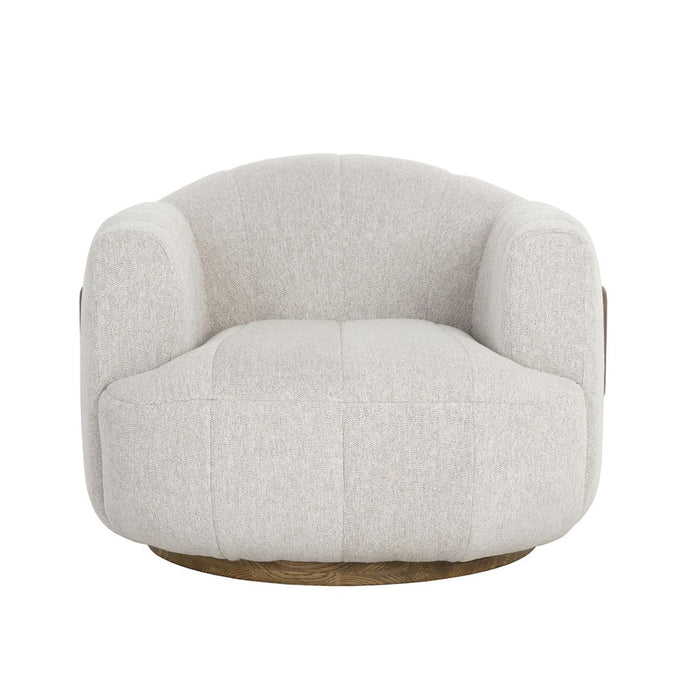 Tadeo Dove Cream Swivel Armchair - Chair Detail | Bone & Brass