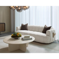 Tadeo Cream Channel Tufted Sofa - Sofa Side View | Bone & Brass