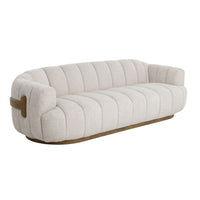 Tadeo Cream Channel Tufted Sofa | Bone & Brass