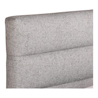 Takio Light Grey Velvet Upholstered Bed - Bed Side View | Bone & Brass