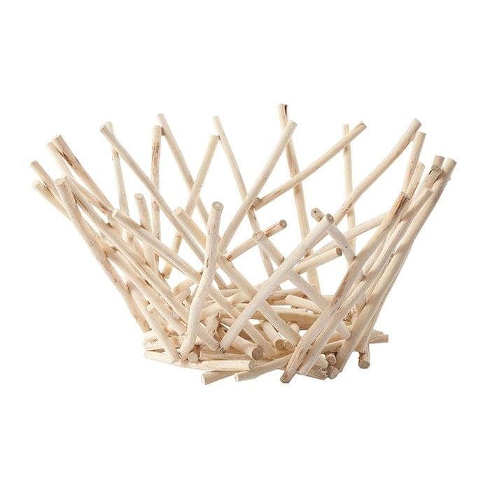 Tall Natural Wood Stick Bowl | Bone & Brass