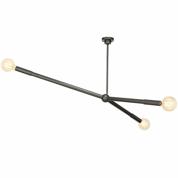 Talon Chandelier: modern oil rubbed bronze fixture with three adjustable arms and exposed bulbs.