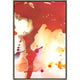 Abstract Tangerine Dream Gold Giclee Painting with red, orange, and gold leaf accents.