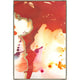 Tangerine Dream Gold Giclee Painting with abstract red, orange, and gold leaf accents.