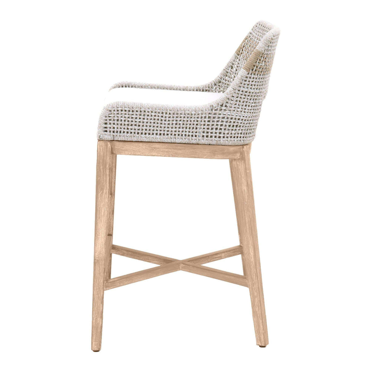Tootsie White & Taupe Rope Barstool
