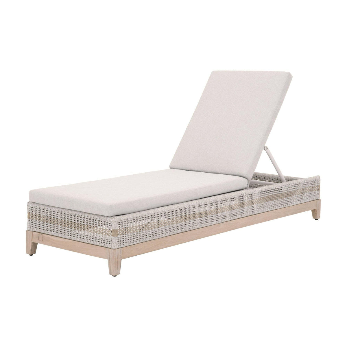 Tootsie Taupe & White Rope Outdoor Chaise Lounge