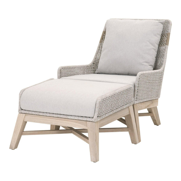 Tootsie Taupe & White Rope Outdoor Club Chair - Outdoor Chair Side View | Bone & Brass