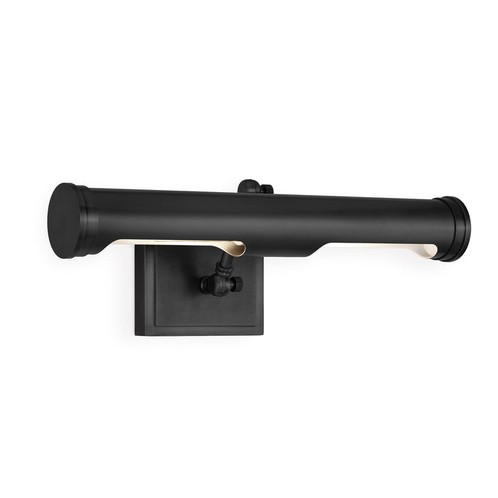 Tate Medium Picture Light in oil rubbed bronze, a classic steel fixture with clean lines.