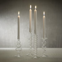 Tatum Glass Taper Candle Holders, Set 4 - Candlestick Detail | Bone & Brass