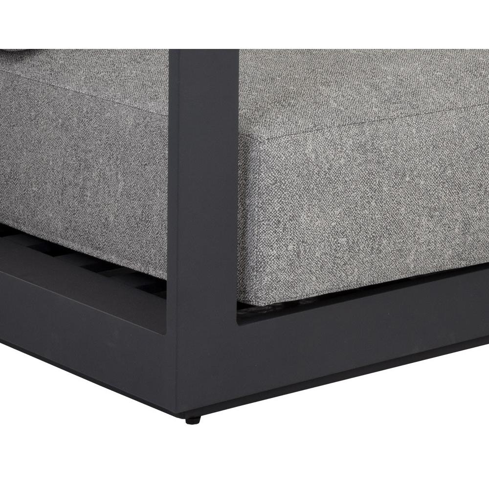 Tavira Charcoal Outdoor Sofa - Lanikai Salt Pepper Fabric - Outdoor Sofa Detail | Bone & Brass