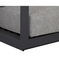 Tavira Charcoal Outdoor Sofa - Lanikai Salt Pepper Fabric - Outdoor Sofa Detail | Bone & Brass
