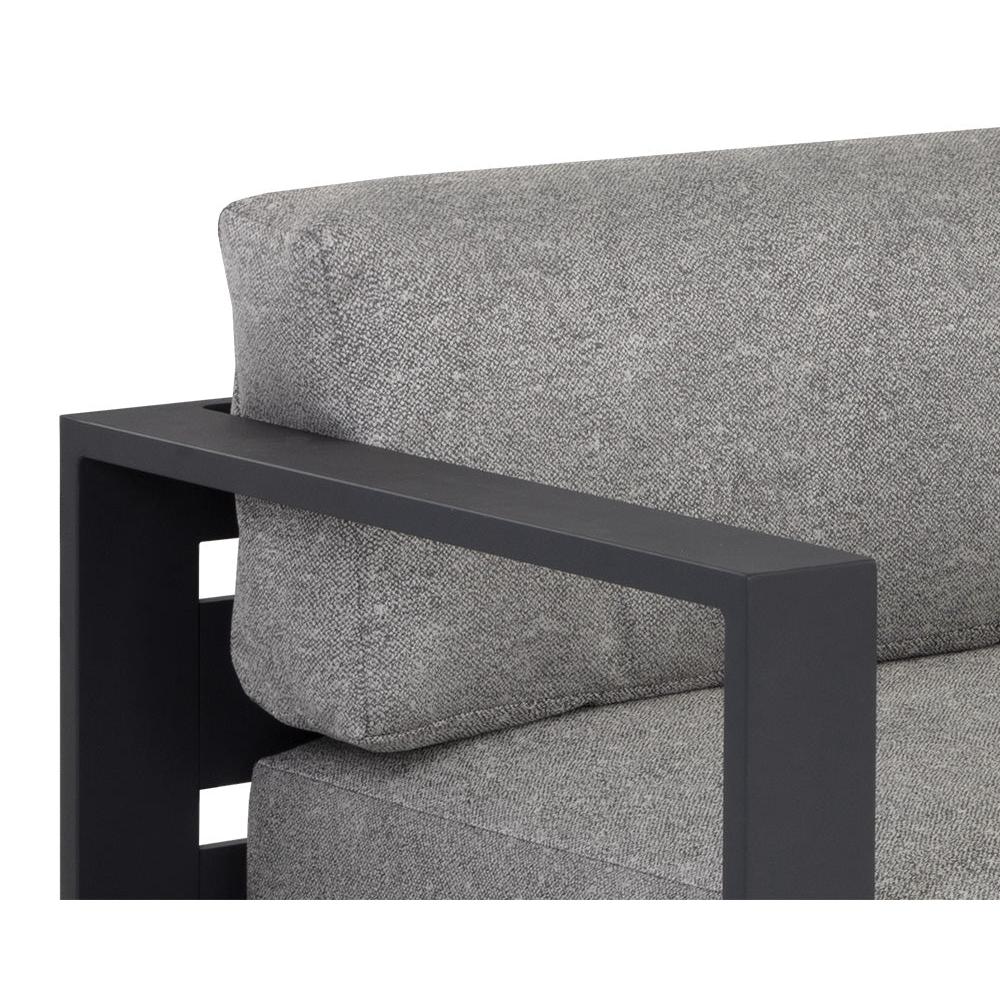 Tavira Charcoal Outdoor Sofa - Lanikai Salt Pepper Fabric - Outdoor Sofa Cushion | Bone & Brass