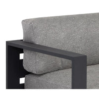 Tavira Charcoal Outdoor Sofa - Lanikai Salt Pepper Fabric - Outdoor Sofa Cushion | Bone & Brass