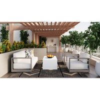 Tavira Greige - Stinson White Armchair